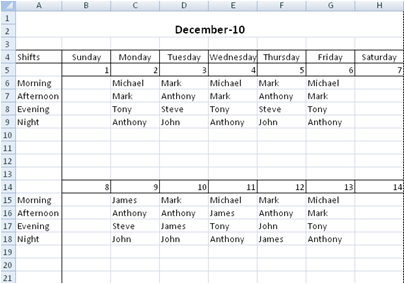 Staff Scheduling Template Excel Free