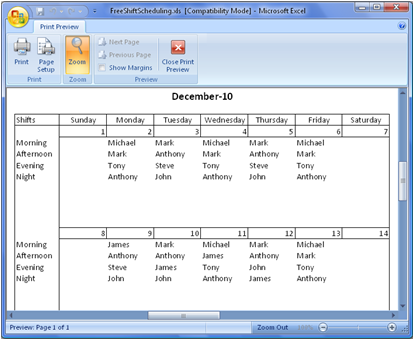 employee shift schedule. Free Employee Shift Scheduling